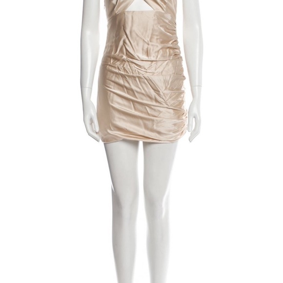 The Sei Cream Cut Out Ruched Dress SZ 4 w/tags - Picture 3 of 16
